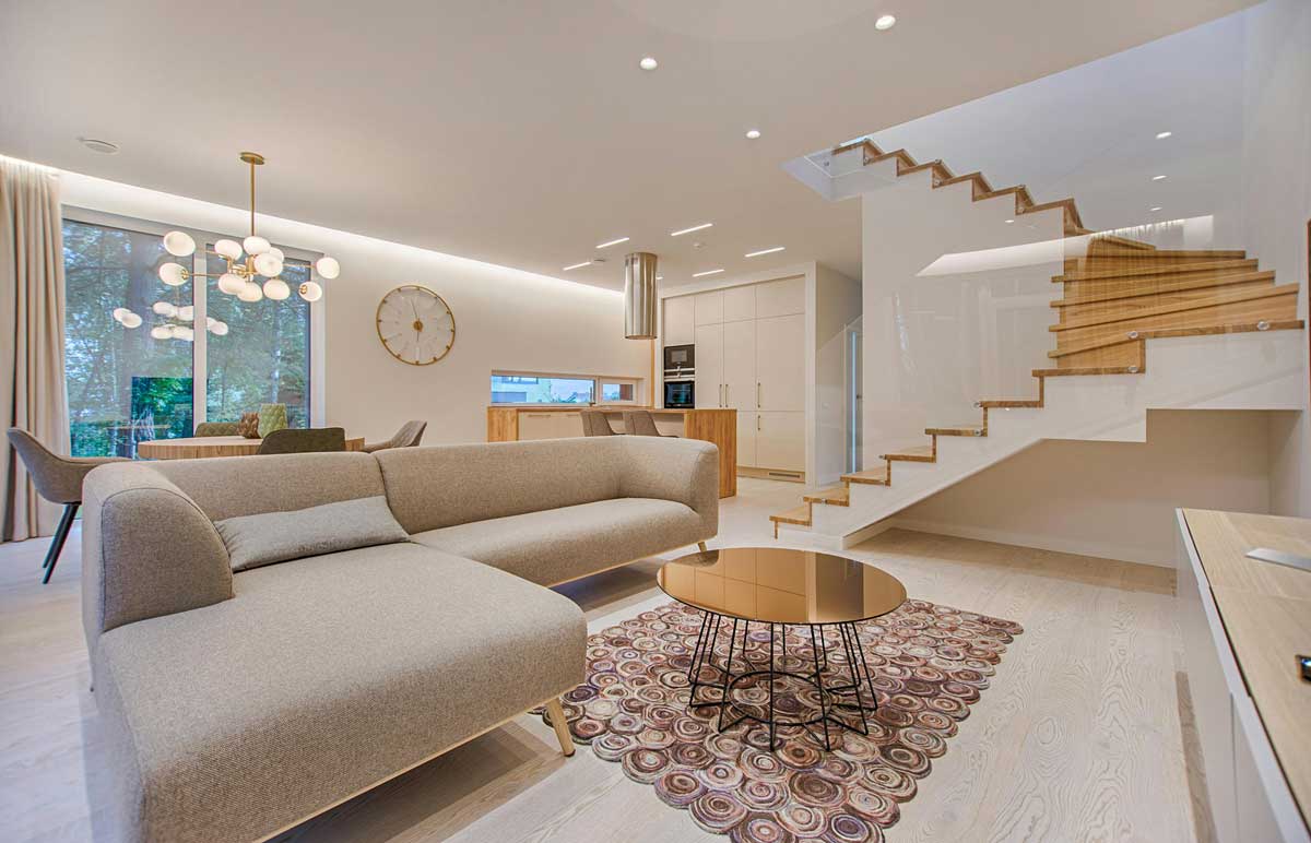 Fabric Protector Living Room with Stairs